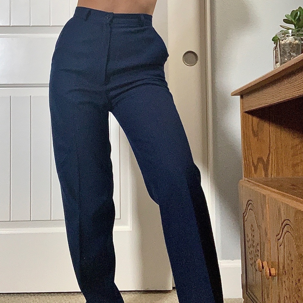 high waisted felt pants